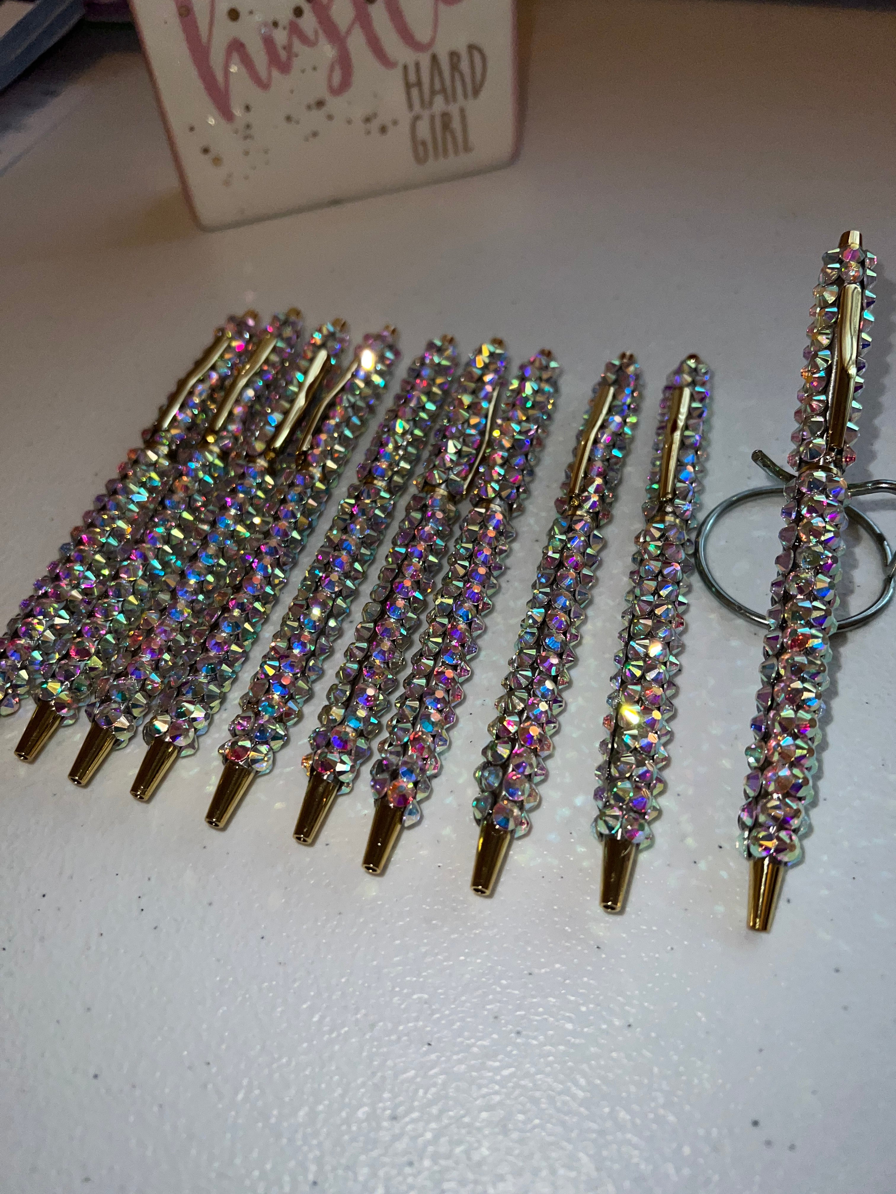 12 Piece Bling Rhinestone Makeup Brushes, Silver